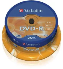 DVD-R 16X 4.7GB 25/1 CAKE VERBATIM