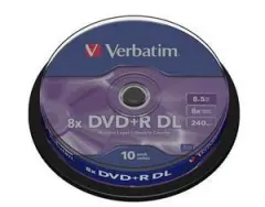 DVD+R DL 8X 8.5GB CAKE10 VERBATIM