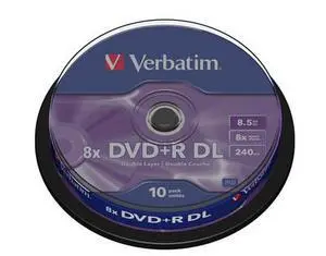 DVD+R DL 8X 8.5GB CAKE10 VERBATIM