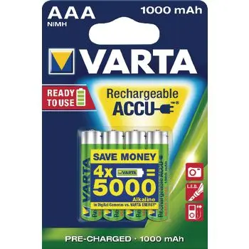 ACCU R2U AAA 1000MAH 4/1 VARTA