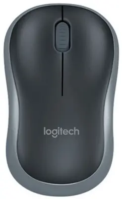 LOGITECH M185, brezžična miška, siva