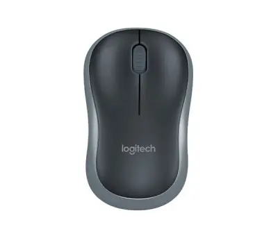 LOGITECH M185, brezžična miška, siva