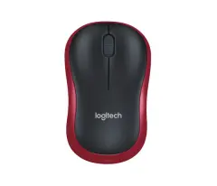 LOGITECH M185, brezžična miška, rdeča