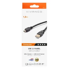 VIVANCO CCU618M USB-A na USB mini B 1,8m povezovalni kabel