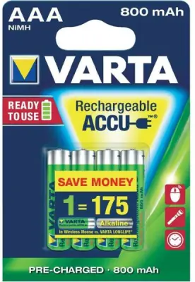 ACCU R2U AAA 800 MAH 4/1 VARTA