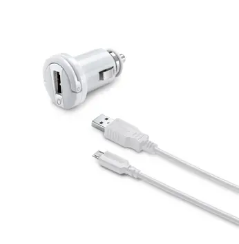 CELLULAR CBRUSBMUSB2AW avtopolnilec + Micro USB kabel