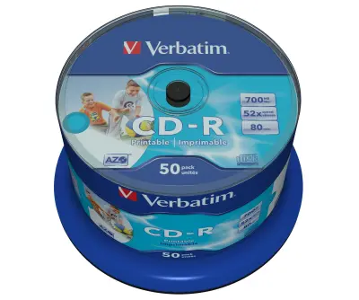 CDR 700MB 52X INKJET 50/1 VERBATIM