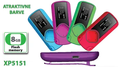 XP5151 MP 3 PREDVAJALNIK XPLOREZ ZASLON 8GB SPONKA