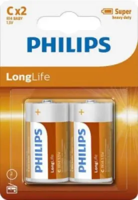 PHILIPS BATERIJA C - LONG LIFE BLISTER 2 KOS