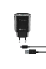 HIŠNI POLNILEC+USB-C KABE SET CELLULAR LINE