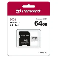 SDXC MICRO 64GB 300S + SD ADAPTER TRANSCEND