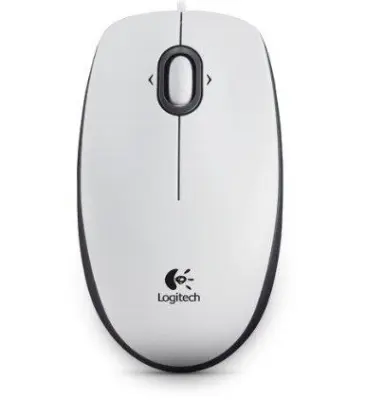 LOGITECH B100, miška, bela