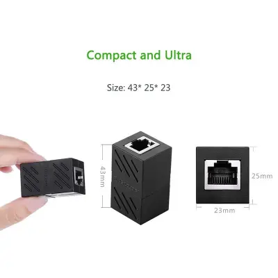 UGREEN SPOJKA ZA RJ45 KABEL (Ž NA Ž) ČRNA