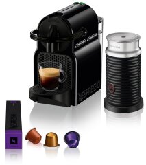 NESPRESSO Inissia & Aeroccino črn kavni aparat s penilcem mleka