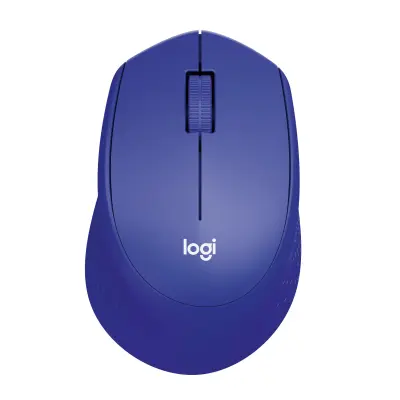 LOGITECH M330 Silent Plus, brezžična miška, modra