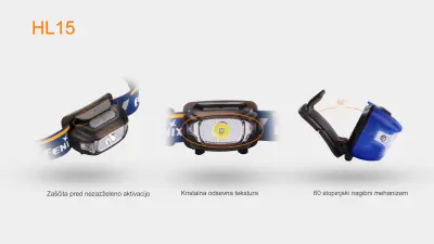 HL15 LED MODRA NAGLAVNA FENIX