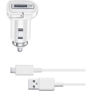 Cellularline Auto Punjač, za Samsung, 5W, 1xUSB-A, Micro USB Kabel 100cm, Bijeli