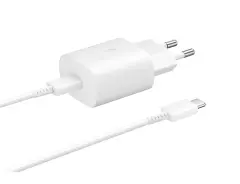 SAMSUNG TYPE-C 25W FC potovalni polnilnik bel