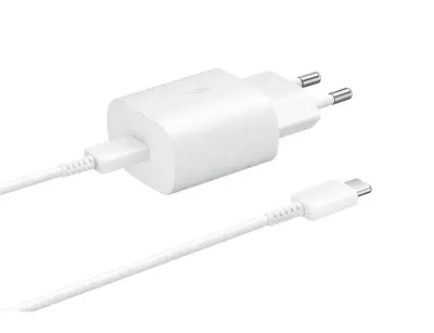 SAMSUNG TYPE-C 25W FC potovalni polnilnik bel