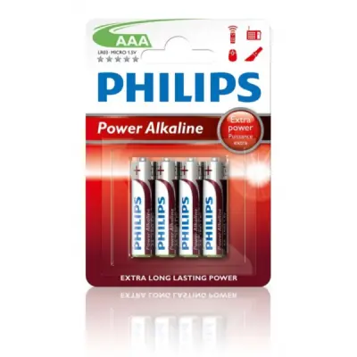 PHILIPS BATERIJA - AAA PO WER ALKALINE BLISTER 4KOS