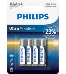 PHILIPS BATERIJA AAA - UL TRA ALKALINE BLISTER 4KOS