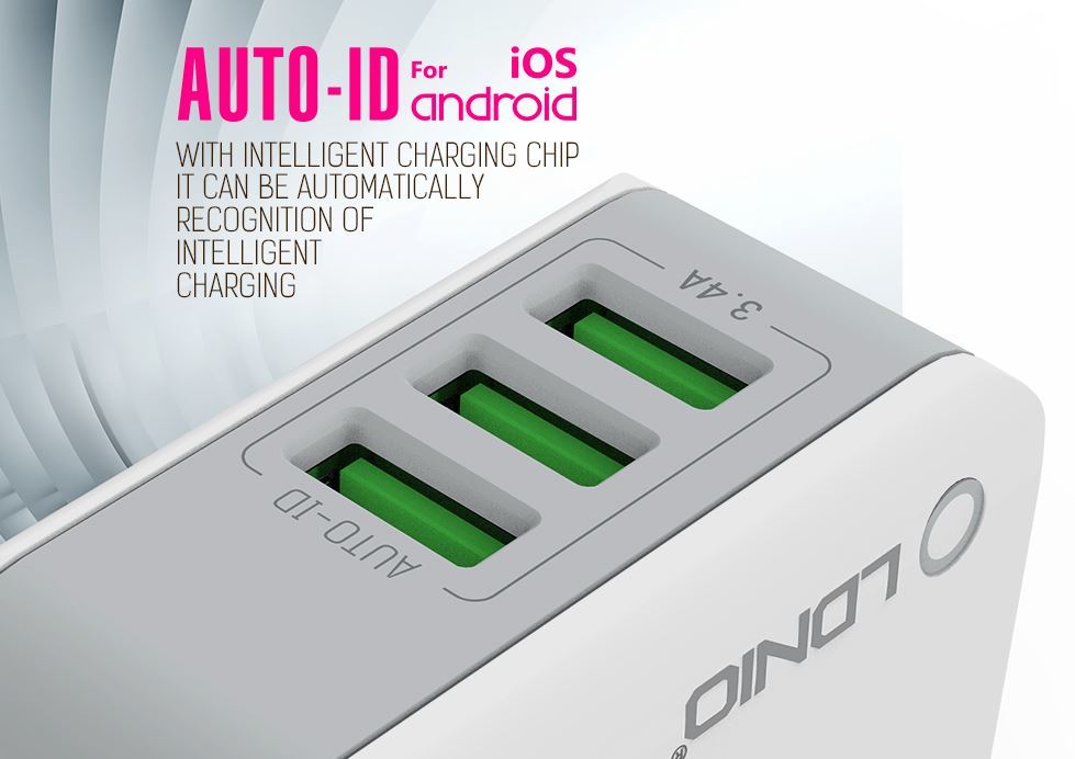 Chargeur Mural 3 Ports USB LDNIO A3303 3.4A - Neuf, Pour Smartphone Et Tablettes