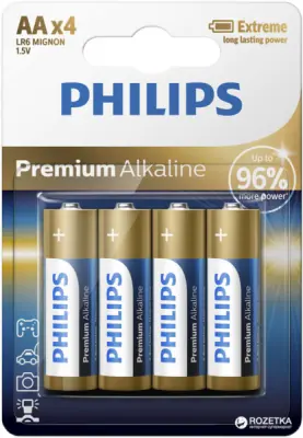 PHILIPS BATERIJA AA - PREMIUM ALKALINE BLISTER 4 KOS (LR6)
