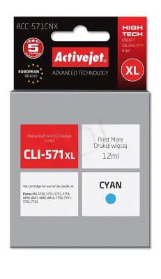 ACTIVEJET Canon CLI-571C XL cyan črnilo