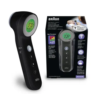 BRAUN TERMOMETER BNT400 Č ELNI ČRNI