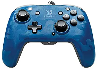 PDP žični NINTE NDO SWITCH FACEOFF DELUXE CONTROLLER + AUDIO PDP kamuflažno moder kontroler