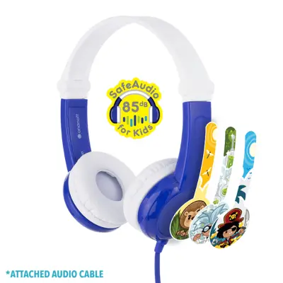 BUDDYPHONES Connect Foldbar modre žične slušalke z mikrofonom