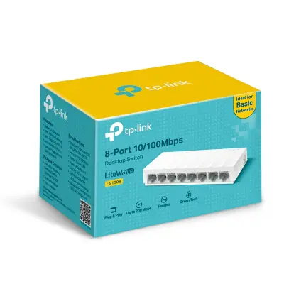 TP-Link LiteWave LS1008 8 port 10/100Mbps omrežno stikalo belo