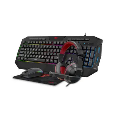 HAVIT HV-KB501CM GameNote 4v1 žična gaming tipkovnica + miška + podloga za miško + slušalke (komplet)