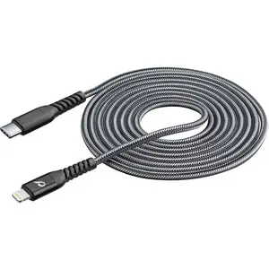 Tetra kevlar USB-C na MFI kabel, 2m, črn