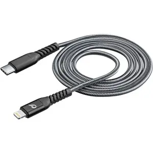 Tetra kevlar USB-C na MFI kabel,1,2m,črn
