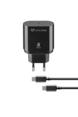 CELLULAR SUPER FAST CHARGER KIT 25W 25W hitri hišni polnilec adapter + 100CM USB-C v USB-C kabel črn