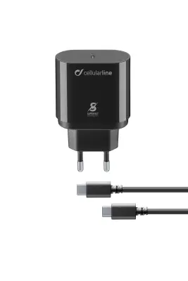 CELLULAR SUPER FAST CHARGER KIT 25W 25W hitri hišni polnilec adapter + 100CM USB-C v USB-C kabel črn