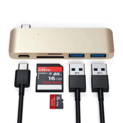 Satechi Aluminium Type-C Passthrough USB Hub (3x U