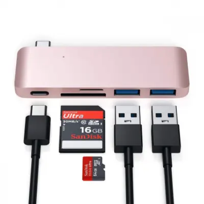 Satechi Aluminium Type-C Passthrough USB Hub (3x U
