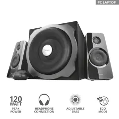 TRUST Subwoofer Tytan 2.1 črni zvočniki