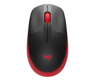 LOGITECH M190, brezžična miška, rdeča
