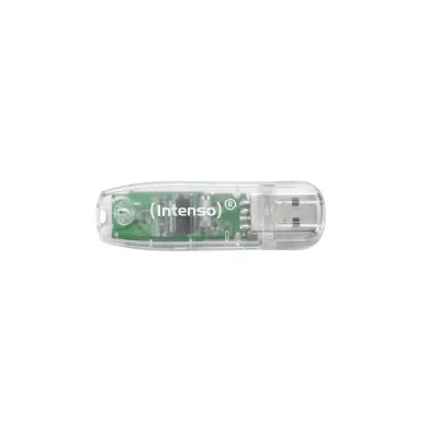 INTENSO 32GB Rainbow Line prozoren, USB 2.0 disk, s pokrovčkom
