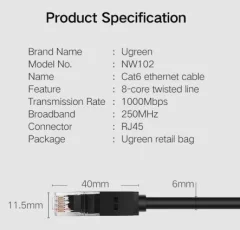 Ugreen Cat6 UTP LAN kabel 15m