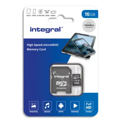 Integral 16GB High Speed SD V10 100MB Class 10 UHS-I U1