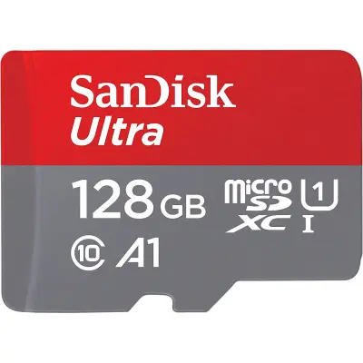 SanDisk Ultra microSDXC 128GB + SD Adapter 120MB/s A1 Class 10 UHS-I