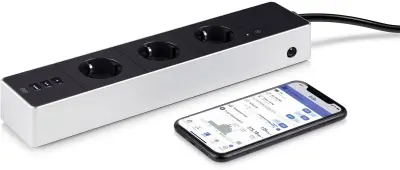 Eve home 10EAZ8301 WiFi razdelilna letev  3-kratni  črna\, bela vtičnica 1 kos