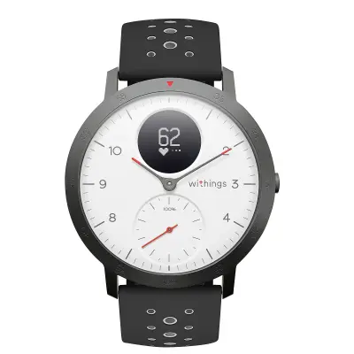 Special Sport Hybrid Connected Watch Waterproof 50m, Withings Steel HR Sport - 40 mm bela številcnica, crn silikonski pas