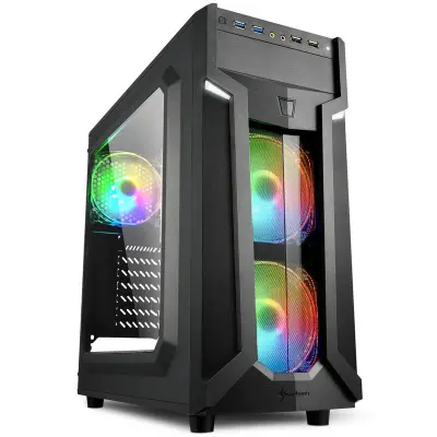 SHARKOON VG6-W RGB midiAT X okno črno ohišje