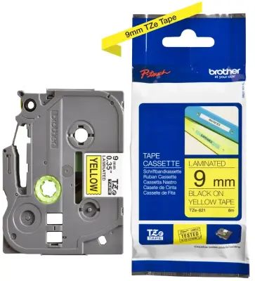 BROTHER  TZE-621 trak črn/ rumen za PT 9mm