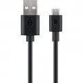 GOOBAY USB (Type A) / microUSB (Type B) 1m črn polnilni kabel